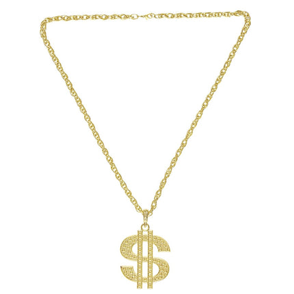 Gouden Ketting Dollar Strass van Widmann koop je bij Partywinkel