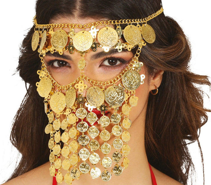Gouden Ketting Gezicht van Fiestas Guirca koop je bij Partywinkel