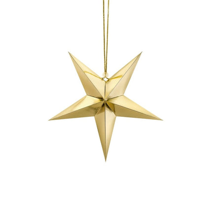 Gouden Lampion Ster 30cm van Partydeco koop je bij Partywinkel