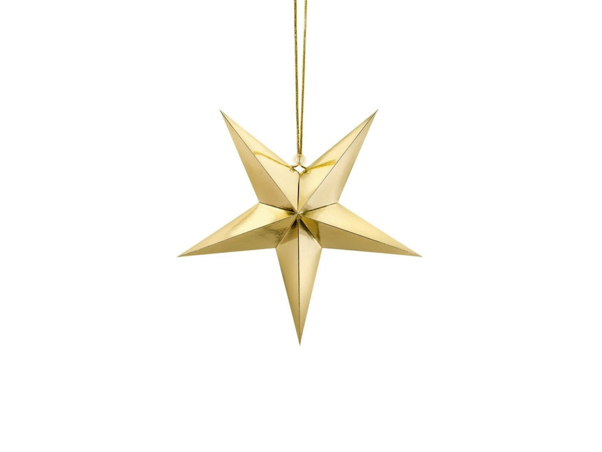 Gouden Lampion Ster 30cm van Partydeco koop je bij Partywinkel