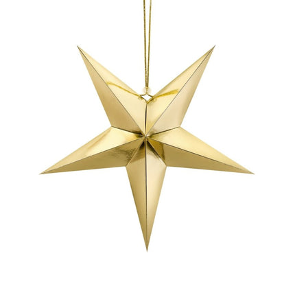 Gouden Lampion Ster 45cm van Partydeco koop je bij Partywinkel