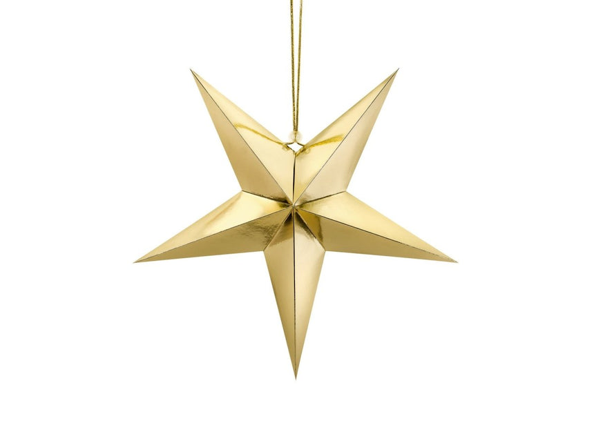 Gouden Lampion Ster 45cm van Partydeco koop je bij Partywinkel
