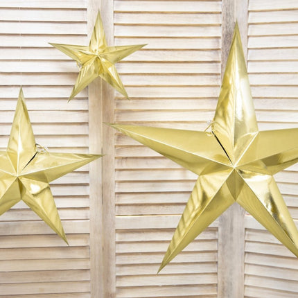 Gouden Lampion Ster 45cm van Partydeco koop je bij Partywinkel