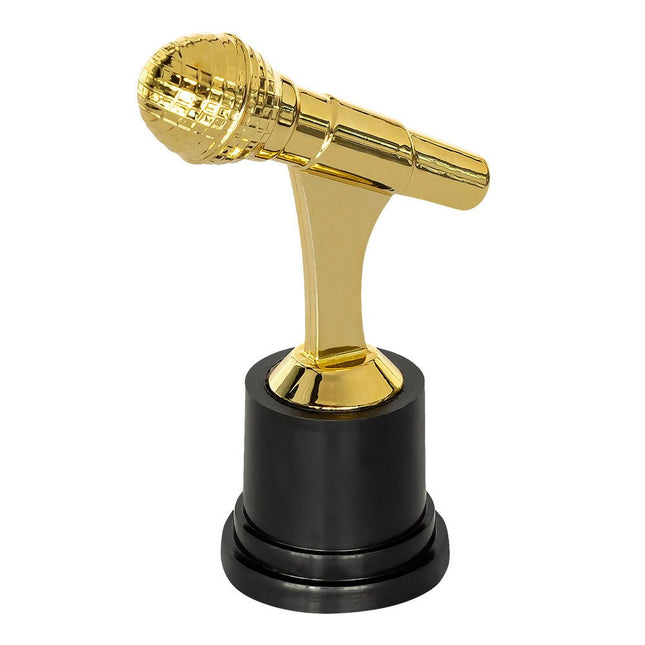 Gouden Microfoon Trofee 12cm van Boland koop je bij Partywinkel
