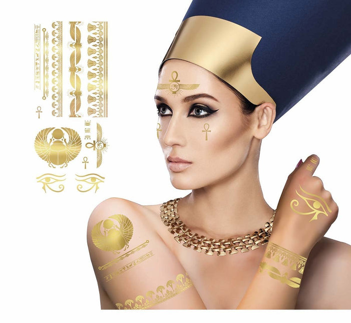 Gouden Nep Tattoos Egypte van Fiestas Guirca koop je bij Partywinkel