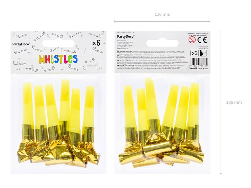 Gouden Roltongen 6st van Partydeco koop je bij Partywinkel