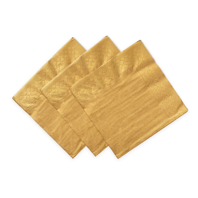 Gouden Servetten 3 Laags 33cm 20st van WeFiesta koop je bij Partywinkel