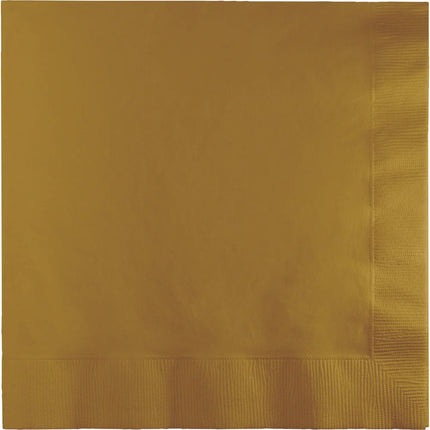 Gouden Servetten 3 - Laags 33cm 50st van Creative Converting koop je bij Partywinkel