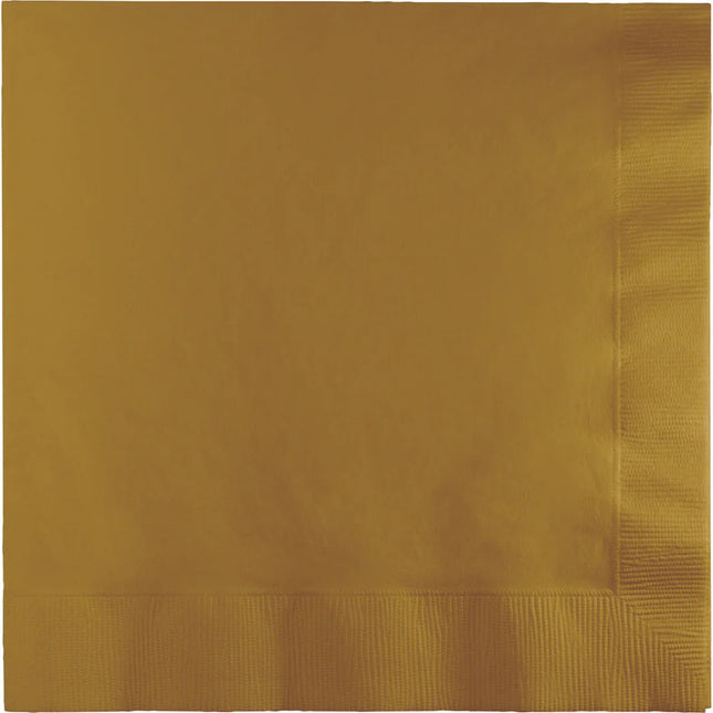 Gouden Servetten 3 - Laags 33cm 50st van Creative Converting koop je bij Partywinkel