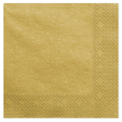 Gouden Servetten 40cm 20st van Partydeco koop je bij Partywinkel