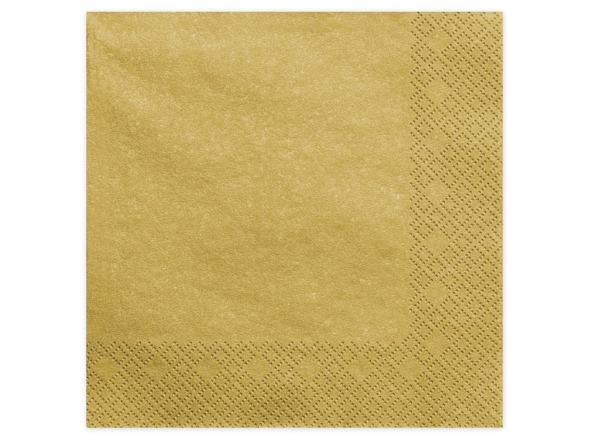 Gouden Servetten 40cm 20st van Partydeco koop je bij Partywinkel