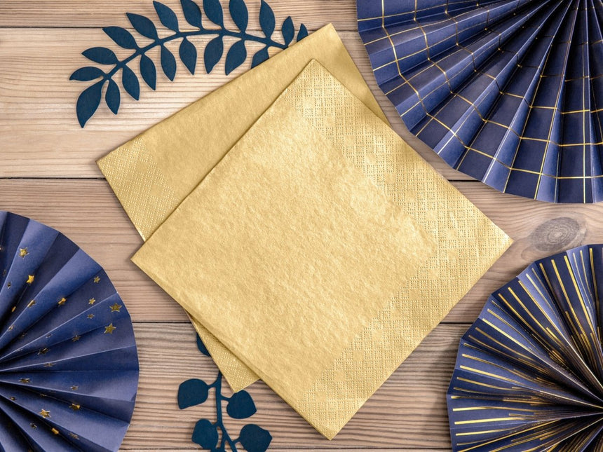 Gouden Servetten 40cm 20st van Partydeco koop je bij Partywinkel