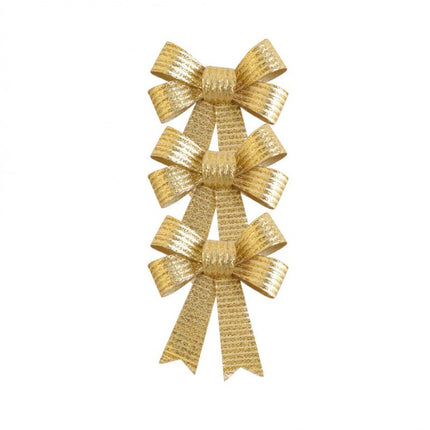 Gouden Strik Glitters Strepen 10cm 3st van CHAKS koop je bij Partywinkel