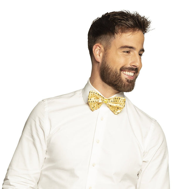 Gouden Strik Pailletten van Boland koop je bij Partywinkel