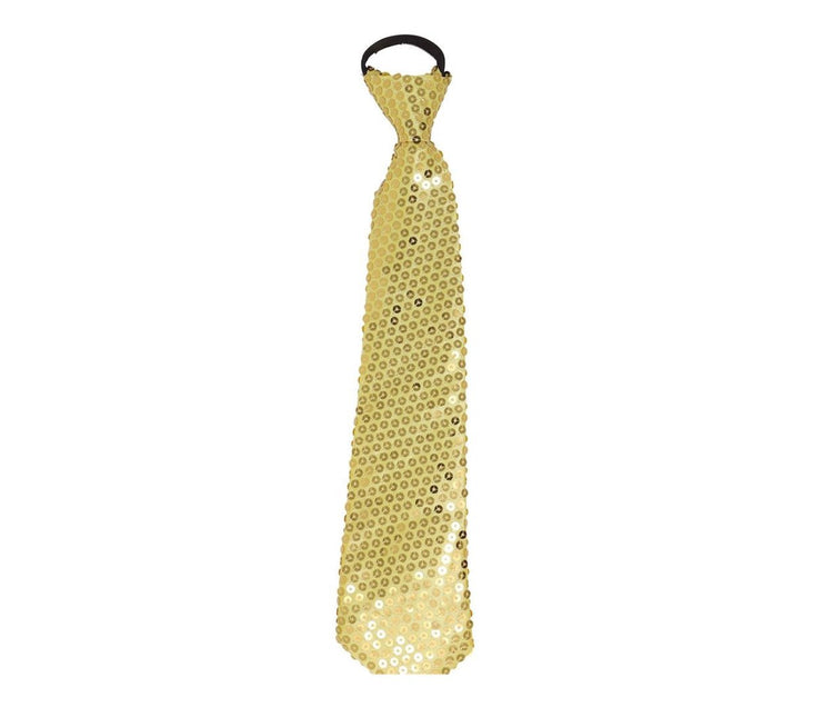 Gouden Stropdas Glitter Paillet van Fiestas Guirca koop je bij Partywinkel