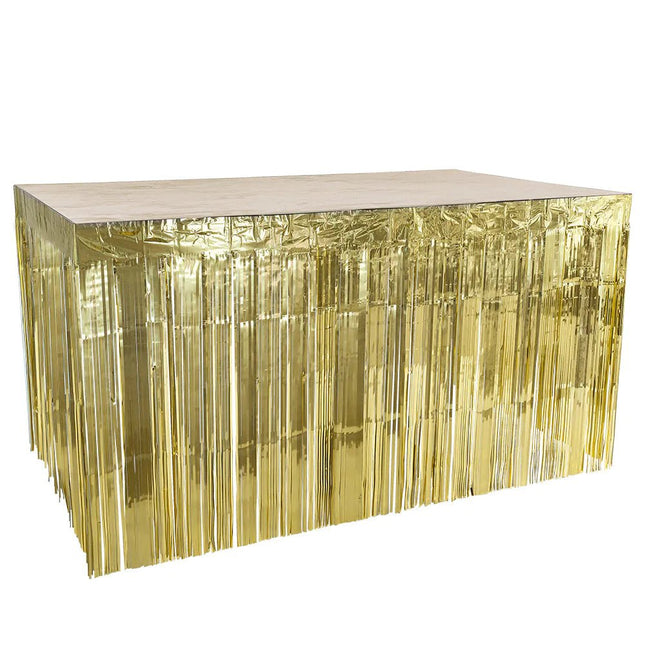 Gouden Tafelrok Matallic 3m van Boland koop je bij Partywinkel