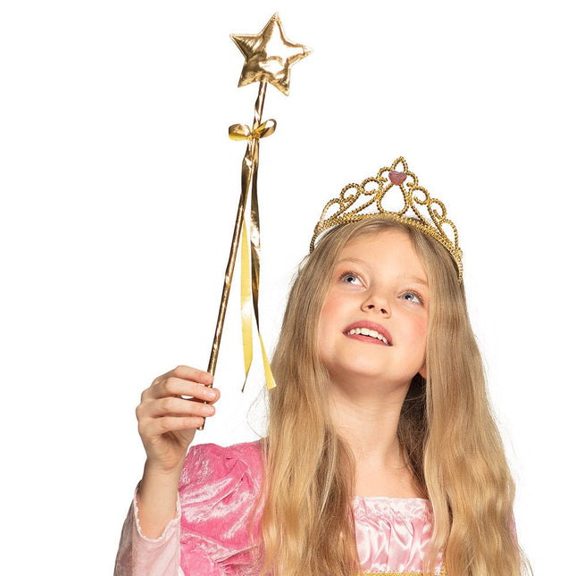 Gouden Toverstaf Ster 40cm van Boland koop je bij Partywinkel