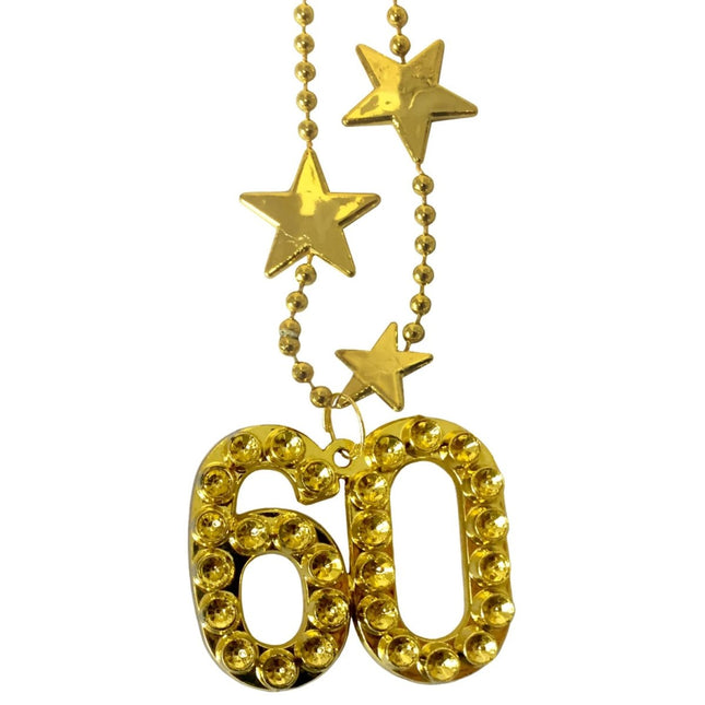 Goudkleurige Ketting 60 Jaar van Folat koop je bij Partywinkel