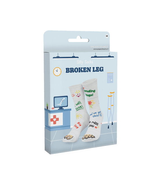 Grappige Sokken Gebroken Been van Paper Dreams koop je bij Partywinkel