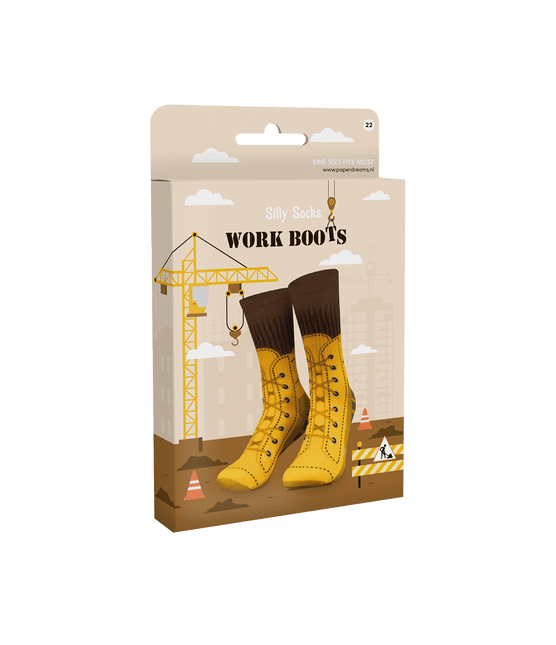 Grappige Sokken Werkschoenen van Paper Dreams koop je bij Partywinkel