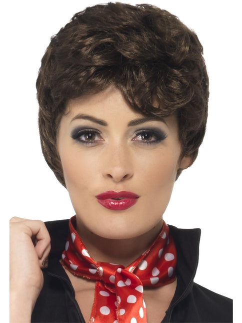 Grease Pruik Bruin Rizzo van Smiffys koop je bij Partywinkel