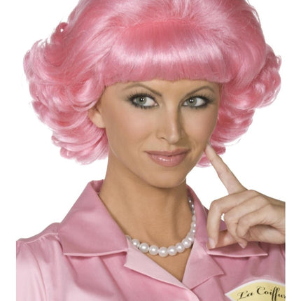 Grease Pruik Roze Frenchy van Smiffys koop je bij Partywinkel