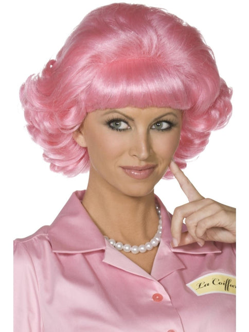 Grease Pruik Roze Frenchy van Smiffys koop je bij Partywinkel