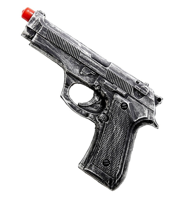 Grijze Nep Pistool 19cm van Widmann koop je bij Partywinkel