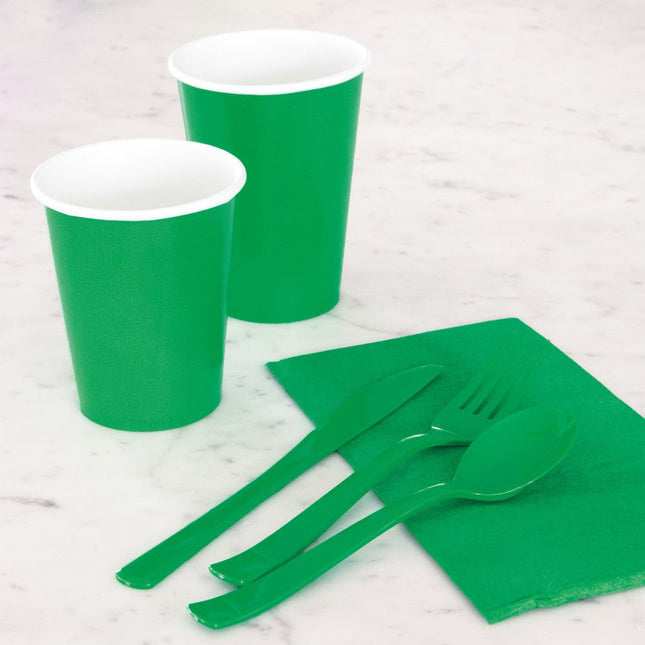 Groen Bestek 18 delig van Unique koop je bij Partywinkel