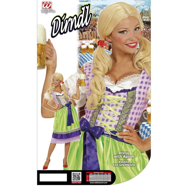 Groen Paarse Dirndl Jurk Oktoberfest Dames van Widmann koop je bij Partywinkel