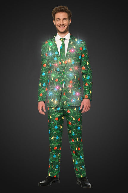 Groen Pak Kerstmis Met Licht van Suitmeister koop je bij Partywinkel