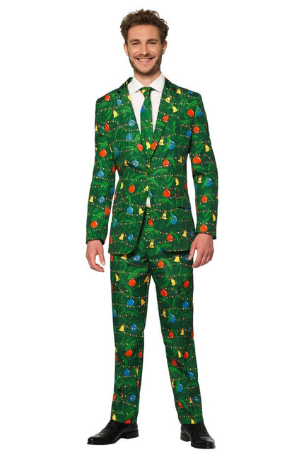 Groen Pak Kerstmis Met Licht van Suitmeister koop je bij Partywinkel