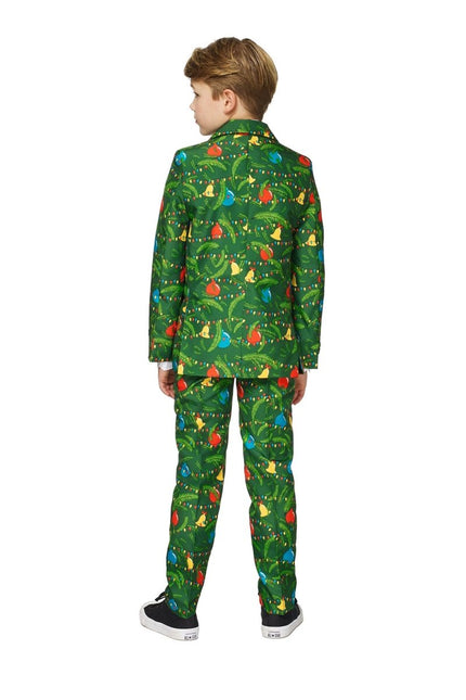 Groen Pak Kerstmis Met Licht Kind van Suitmeister koop je bij Partywinkel