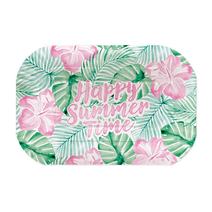 Groen Roze Serveerschaal Happy Summer Time 2st van WeFiesta koop je bij Partywinkel
