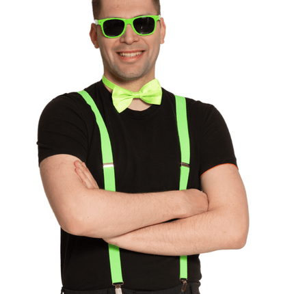 Groene Accessoireset Neon 3 delig van Partychimp koop je bij Partywinkel