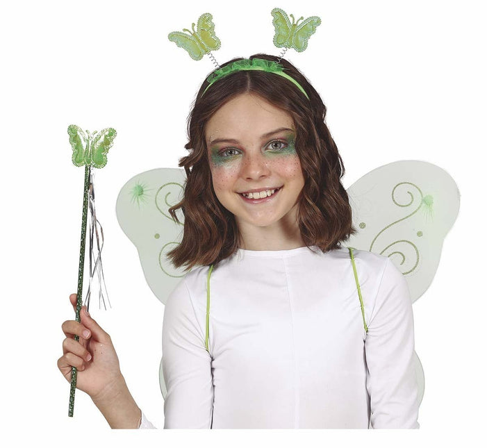 Groene Accessoireset Vlinder 3 delig van Fiestas Guirca koop je bij Partywinkel