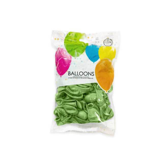 Groene Ballonnen Metallic 13cm 100st van WeFiesta koop je bij Partywinkel