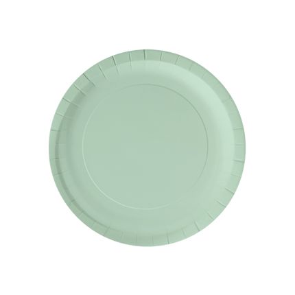 Groene Borden Pastel 23cm 8st van Paper Dreams koop je bij Partywinkel