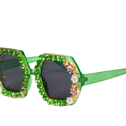 Groene Bril Strass Bloemetjes van Wilbers & Wilbers koop je bij Partywinkel