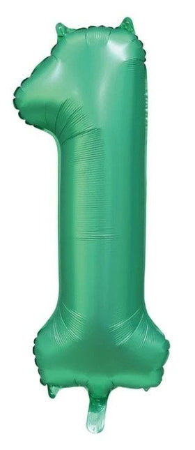 Groene Cijfer Ballon 1 Jaar Glans 86cm van WeFiesta koop je bij Partywinkel