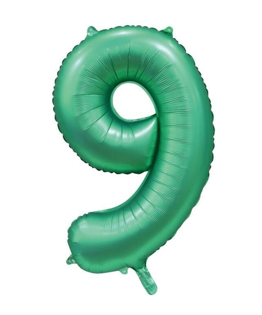 Groene Cijfer Ballon 9 Jaar Glans 86cm van WeFiesta koop je bij Partywinkel