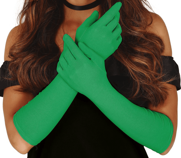 Groene Handschoenen 42cm van Fiestas Guirca koop je bij Partywinkel