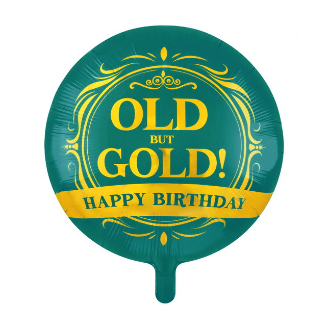 Groene Helium Ballon Old But Gold Leeg 45cm van WeFiesta koop je bij Partywinkel