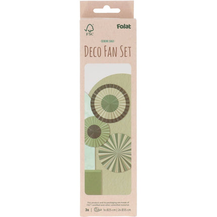 Groene Papieren Waaiers 35cm 3st van Folat koop je bij Partywinkel