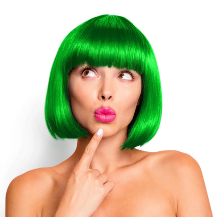 Groene Pruik Pony Bob van VDV Benefit koop je bij Partywinkel