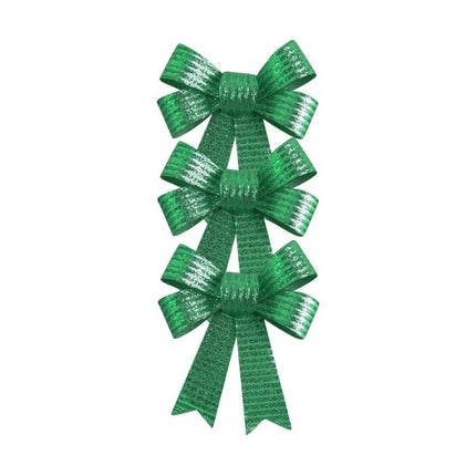 Groene Strik Glans 10cm 3st van CHAKS koop je bij Partywinkel