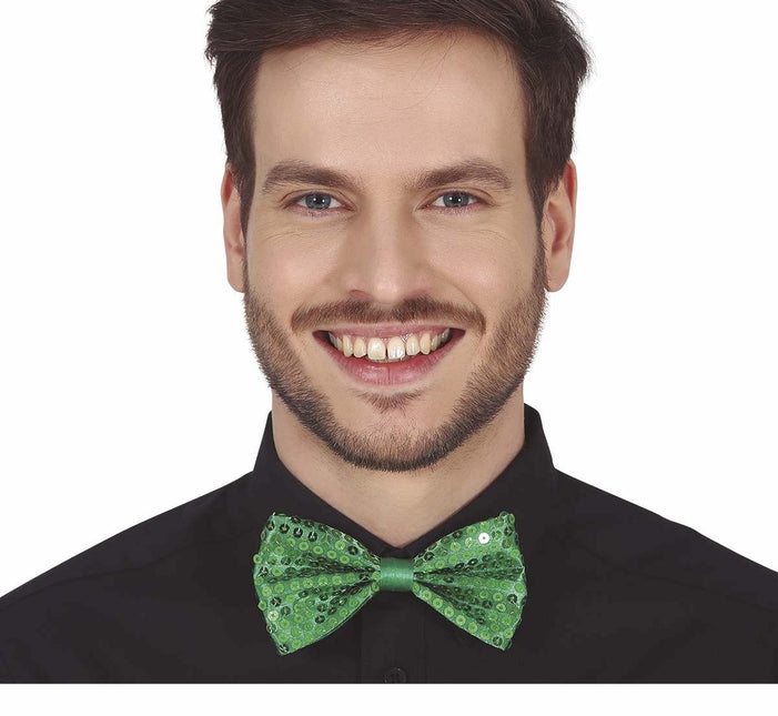 Groene Strik Pailletten 12cm van Fiestas Guirca koop je bij Partywinkel