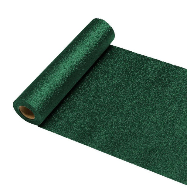 Groene Tafelloper Glitter 30Cm 5m van CHAKS koop je bij Partywinkel