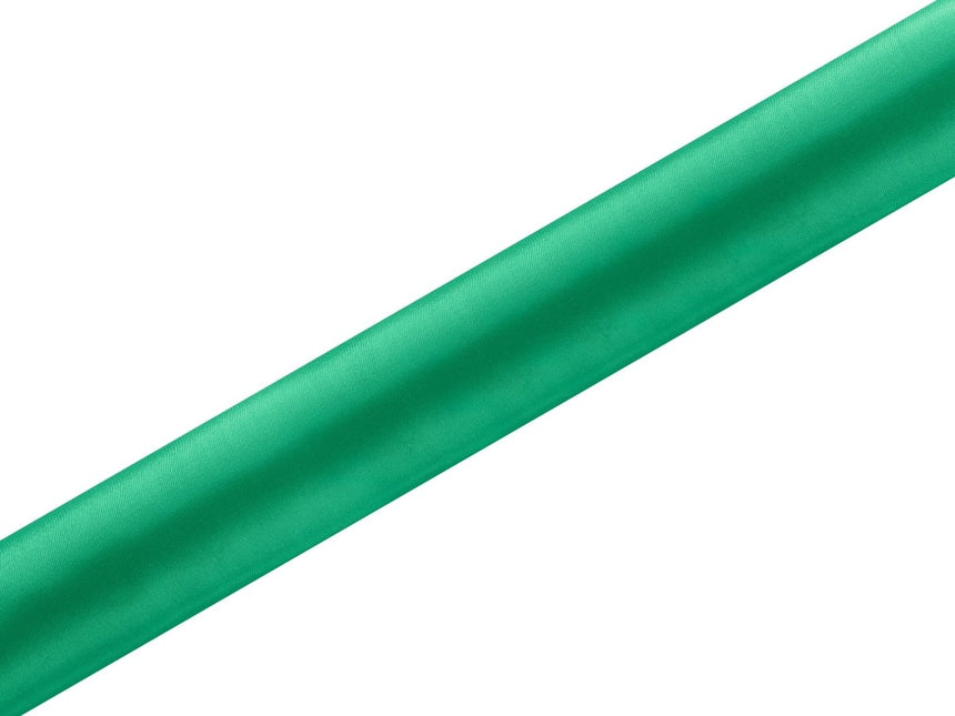 Groene Tafelloper Satijn 9m van Partydeco koop je bij Partywinkel