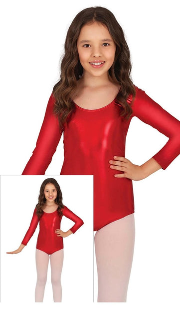 Gympakje Rood Meisje Metallic van Fiestas Guirca koop je bij Partywinkel